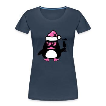 Noël du canard de plage - T-shirt bio Premium Femme - bleu marine - Devant - Mia (176cm)