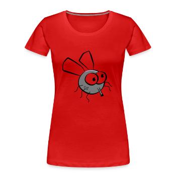 Hausfliege - Frauen Premium Bio T-Shirt - Navy - Vorne - Mia (176cm)