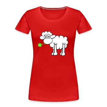 Sheep with clover - Women's Premium Organic T-Shirt - navy - Front - Mia (176cm)