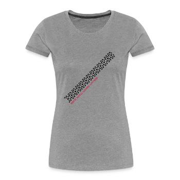Mountainbike Reifen "Bike now, work later" - Frauen Premium Bio T-Shirt - Navy - Vorne - Mia (176cm)