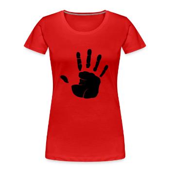 hand_01 - Women's Premium Organic T-Shirt - navy - Front - Mia (176cm)