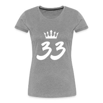 33 Number crown - Women's Premium Organic T-Shirt - navy - Front - Mia (176cm)
