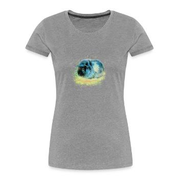 cochon d’Inde, graffiti, peinture, bleu, rose, pop-art - T-shirt bio Premium Femme - bleu marine - Devant - Mia (176cm)