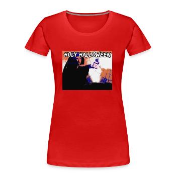 holy halloween,halloween, nun, movie, spider - Women's Premium Organic T-Shirt - navy - Front - Mia (176cm)