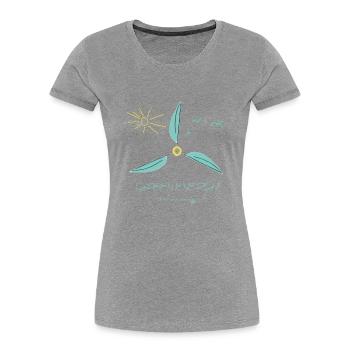 Green Energy is clean energy! Wind Power Statement - Women's Premium Organic T-Shirt - navy - Front - Mia (176cm)