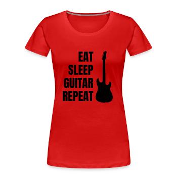 Gitarrist Musik Band Gitarristin Gitarre Musiker - Frauen Premium Bio T-Shirt - Navy - Vorne - Mia (176cm)