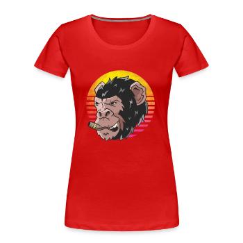 Lustiges Affe Schimpanse DNA - Frauen Premium Bio T-Shirt -  - Vorne - Mia (176cm)
