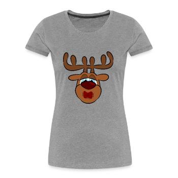 Reindeer kiss - Frauen Premium Bio T-Shirt - Navy - Vorne - Mia (176cm)
