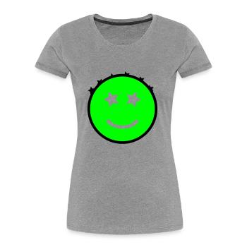 Smiley aux yeux étoilés | Graphique vectoriel - T-shirt bio Premium Femme - bleu marine - Devant - Mia (176cm)