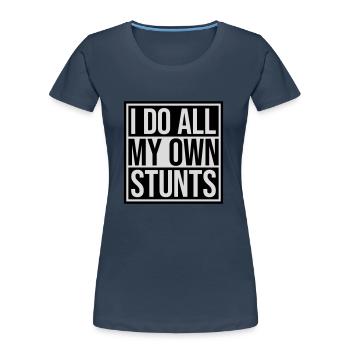 Toutes mes propres cascades - T-shirt bio Premium Femme - bleu marine - Devant - Mia (176cm)