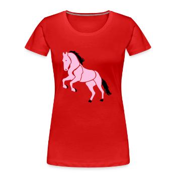 Cabriole cavalière - T-shirt bio Premium Femme -  - Devant - Mia (176cm)