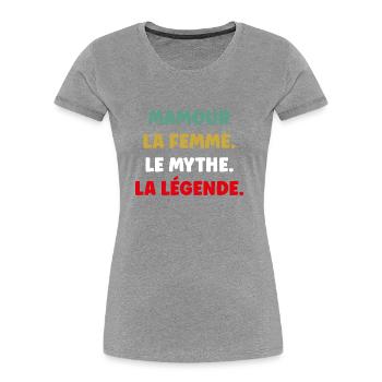 Mamour la femme le mythe - T-shirt bio Premium Femme - bleu marine - Devant - Mia (176cm)