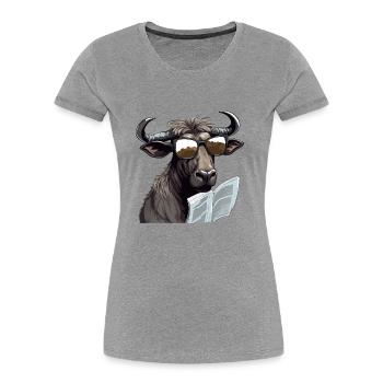 Book le bison - T-shirt bio Premium Femme - bleu marine - Devant - Mia (176cm)