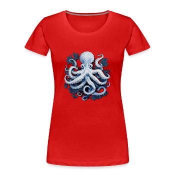 Oktopus Kraken Tintenfisch - Frauen Premium Bio T-Shirt -  - Vorne - Mia (176cm)