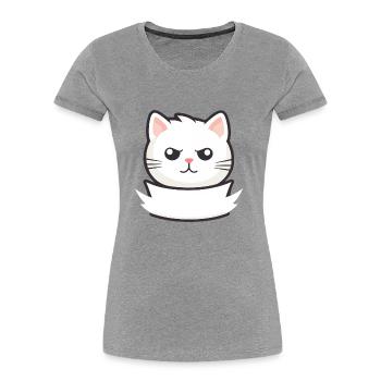 Katze mit Namensschild - Frauen Premium Bio T-Shirt - Navy - Vorne - Mia (176cm)