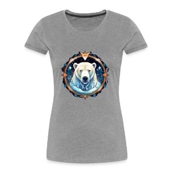 Eisbär mit verschneiten Elementen, Liebesbären - Frauen Premium Bio T-Shirt - Navy - Vorne - Mia (176cm)