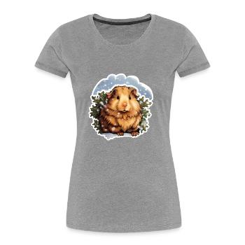 Winterliches Meerschweinchen - Frauen Premium Bio T-Shirt - Navy - Vorne - Mia (176cm)