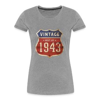 81 ans vintage 1943 édition limitée 81ème - T-shirt bio Premium Femme - bleu marine - Devant - Mia (176cm)