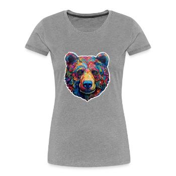 Bär psychedelisch - Frauen Premium Bio T-Shirt - Navy - Vorne - Mia (176cm)
