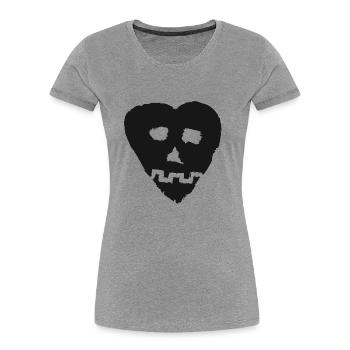 SkullHeart Logo Heart Black - Frauen Premium Bio T-Shirt - Navy - Vorne - Mia (176cm)