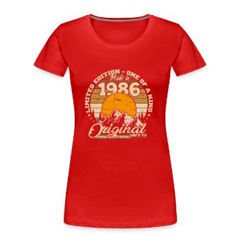 Made in 1986 Retro 1986 Birthday Gift - Women's Premium Organic T-Shirt - navy - Front - Mia (176cm)