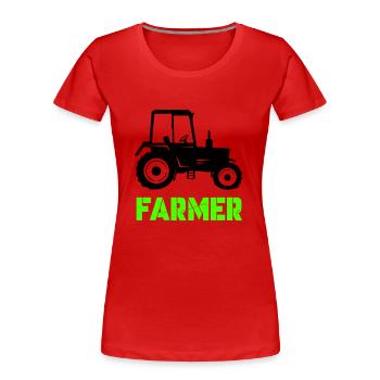 traktor farmer - Frauen Premium Bio T-Shirt -  - Vorne - Mia (176cm)