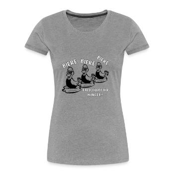 Hallo habt ihr Hunger ? BIERE BIERE BIERE - Frauen Premium Bio T-Shirt - Navy - Vorne - Mia (176cm)