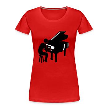 Klavier Tasten Instrument Spielen Klassische Musik - Frauen Premium Bio T-Shirt - Navy - Vorne - Mia (176cm)
