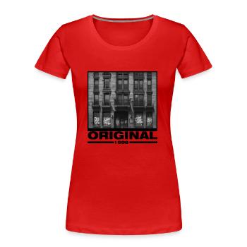 Original 1998 retro Street style - Frauen Premium Bio T-Shirt - Navy - Vorne - Mia (176cm)