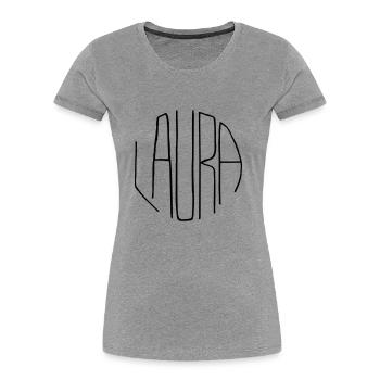 Laura - Frauen Premium Bio T-Shirt - Navy - Vorne - Mia (176cm)