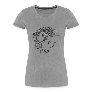 Pferde - Frauen Premium Bio T-Shirt -  - Vorne - Mia (176cm)