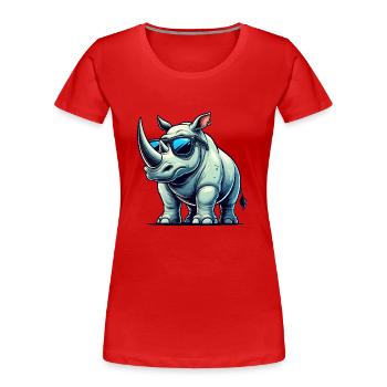 Rhino Comic - Women's Premium Organic T-Shirt - navy - Front - Mia (176cm)