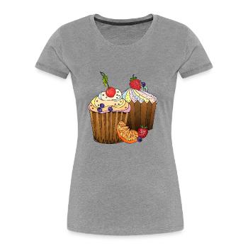 Cakes - Women's Premium Organic T-Shirt - navy - Front - Mia (176cm)
