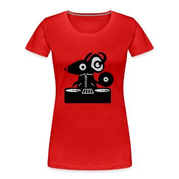 Maus DJ - Ratte - Frauen Premium Bio T-Shirt - Navy - Vorne - Mia (176cm)