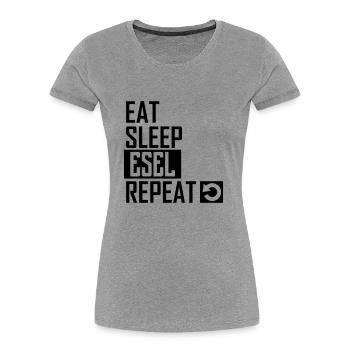 eat sleep esel repeat - Frauen Premium Bio T-Shirt - Navy - Vorne - Mia (176cm)
