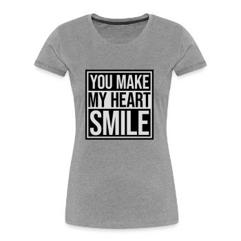 make my heart smile - Frauen Premium Bio T-Shirt - Navy - Vorne - Mia (176cm)