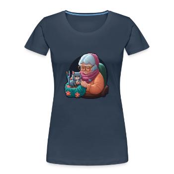 Personalisiertes Geschenk Muttertag, Couture Frau - Frauen Premium Bio T-Shirt - Navy - Vorne - Mia (176cm)