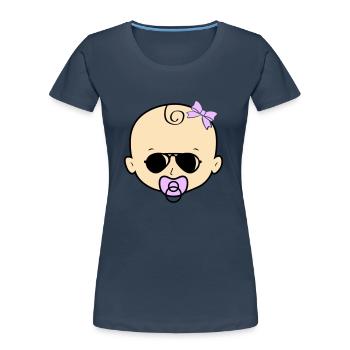 Lunettes de soleil pour bébé fille - T-shirt bio Premium Femme - bleu marine - Devant - Mia (176cm)