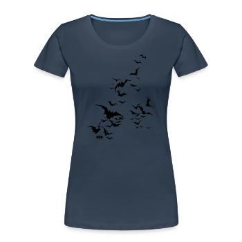 Batman Fledermaus Schwarm - Frauen Premium Bio T-Shirt - Navy - Vorne - Mia (176cm)