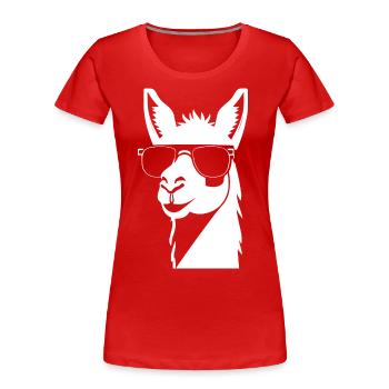 Funny Alpaca Wearing Sunglasses Cool Alpacas - Women's Premium Organic T-Shirt - navy - Front - Mia (176cm)