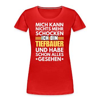 Nicht schockbarer Tiefbauer - Frauen Premium Bio T-Shirt - Navy - Vorne - Mia (176cm)