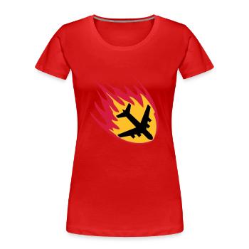 feu flammes graver accident crash accident atterri - T-shirt bio Premium Femme - bleu marine - Devant - Mia (176cm)