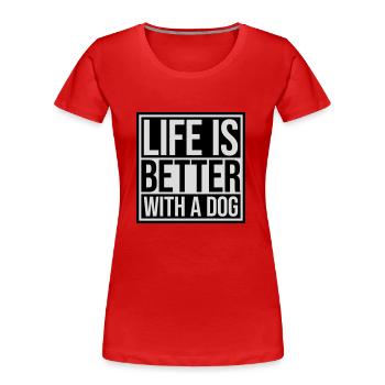 better with a dog - Frauen Premium Bio T-Shirt - Navy - Vorne - Mia (176cm)
