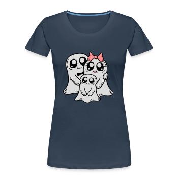 Enfant Parents Fantômes Couple - T-shirt bio Premium Femme - bleu marine - Devant - Mia (176cm)