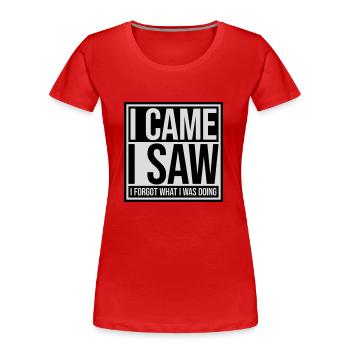 I came saw forget - Women's Premium Organic T-Shirt - navy - Front - Mia (176cm)