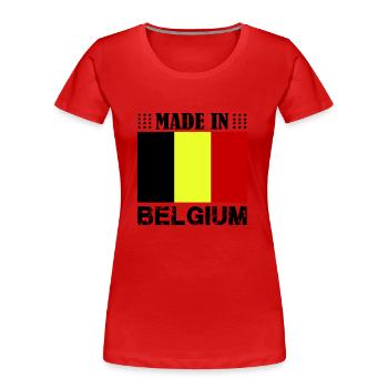 made in belgium - Frauen Premium Bio T-Shirt - Navy - Vorne - Mia (176cm)