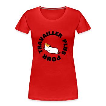 TRAVAILLER PLUS POUR - T-shirt bio Premium Femme - bleu marine - Devant - Mia (176cm)