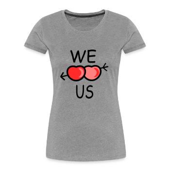 We love us - Women's Premium Organic T-Shirt - navy - Front - Mia (176cm)