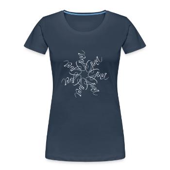 Gina Name Name Mandala - Women's Premium Organic T-Shirt - navy - Front - Mia (176cm)