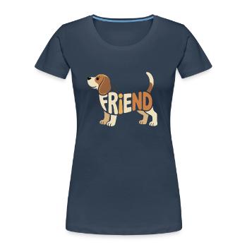 Beagle Friend - Cool Pet Logo - Women's Premium Organic T-Shirt - navy - Front - Mia (176cm)